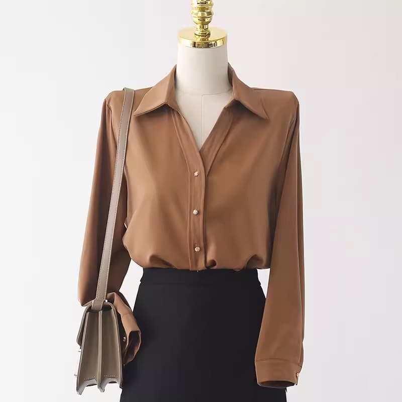 Satin Blouse — French Cuff